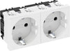 Stikdåse 2X2P+J Hvid Schuko 2M
