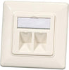 Dataudtag Euro 2Xrj45 Keystone Hvid 9010