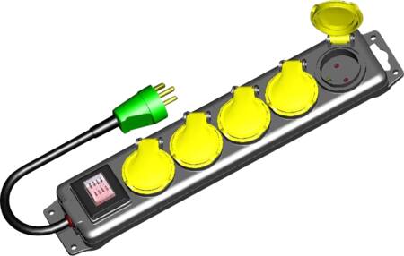 Stikdåse 5R M. Jord 1,4 M Sort/Gul ⎮ 5703873221316 ⎮ 0828100577 ⎮ 0828100577 ⎮ 8531140