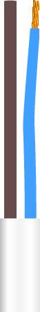 Ledning 2X0,75 H03Vvh2-F Hvid Rg100 - Billigelogvvs.dk - 