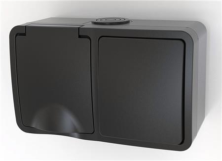 Stikkontakt M/Afbr.  Schuko  Ip54 Sort ⎮ 5401020588 ⎮ 5401020588 ⎮ 5401020588 ⎮ 