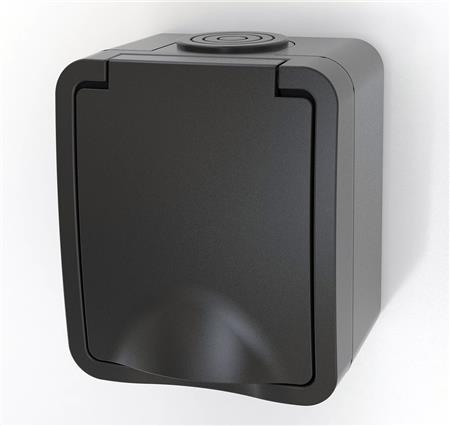 Stikdåse Enkelt Schuko Ip54 Sort ⎮ 5401020583 ⎮ 5401020583 ⎮ 5401020583 ⎮ 