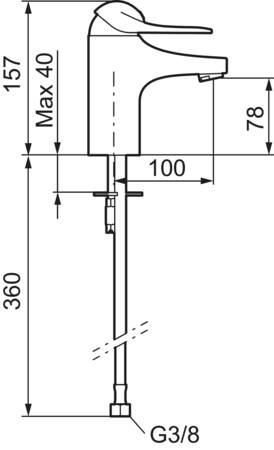 9000E Ii  Håndvaskarmatur U/Bv ⎮ 7391887232725 ⎮ 701578604 ⎮ 0200204503 ⎮ 