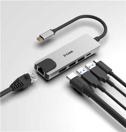 Usb-C Hub, 5-I-1 Med Ethernet Og Power ⎮ 5401046280 ⎮ 5401046280 ⎮ 5401046280 ⎮ DUB-M520