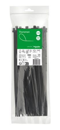 Kabelbinder 300X4,8Mm Sort 100 Stk - Billigelogvvs.dk - 