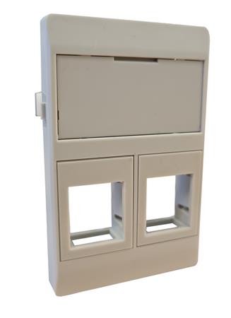 Dataudtag 2Xrj45 Keystone Type F Lysegrå - Billigelogvvs.dk - 