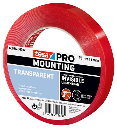 Monteringstape Pro 66965 Klar 25Mx19Mm ⎮ 4063565116285 ⎮ 986000004 ⎮ 5439600004 ⎮ 66965