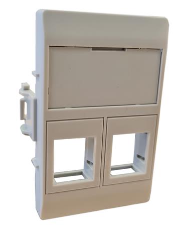 Dataudtag 2Xrj45 Keystone Type C Grå ⎮ 5705721147038 ⎮ 0810000770 ⎮ 0810000770 ⎮ RLP2040-127