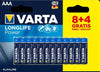 Batteri Alkaline Aaa 8+4-Pack